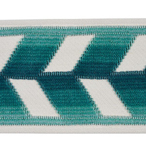 Chevron Strie Velvet Tape Peacock 80181 by Schumacher Trim