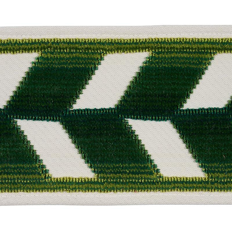 Chevron Strie Velvet Tape Emerald 80182 by Schumacher Trim Cut & Patterned Velvets 3.6" - Fabric Carolina -