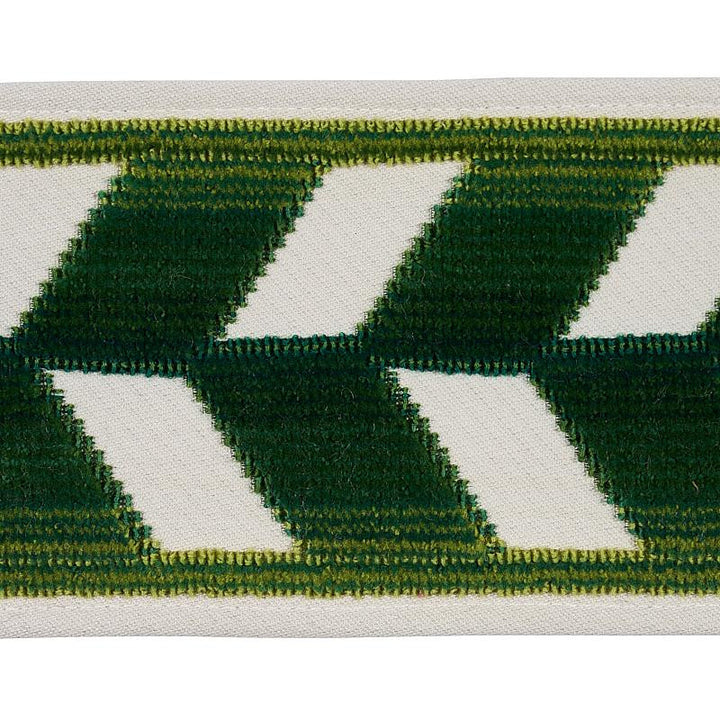 Chevron Strie Velvet Tape Emerald 80182 by Schumacher Trim Cut & Patterned Velvets 3.6" - Fabric Carolina -