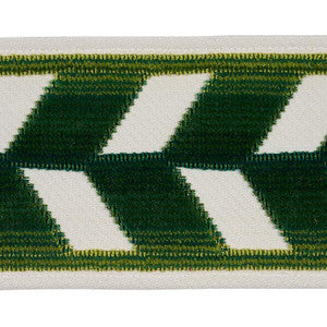 Chevron Strie Velvet Tape Emerald 80182 by Schumacher Trim