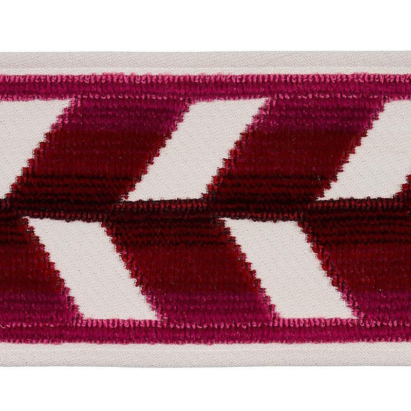 Chevron Strie Velvet Tape Garnet 80183 by Schumacher Trim Cut & Patterned Velvets 3.6" - Fabric Carolina -
