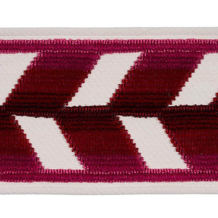 Chevron Strie Velvet Tape Garnet 80183 by Schumacher Trim Cut & Patterned Velvets 3.6" - Fabric Carolina -