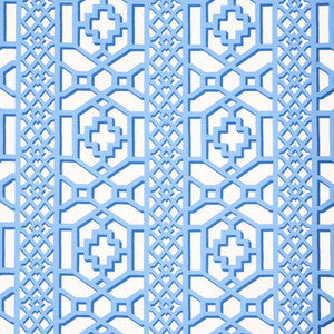 Zanzibar Trellis Blue 175748 by Schumacher Fabric