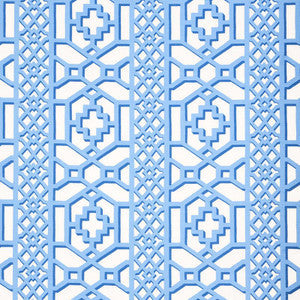 Zanzibar Trellis Blue 175748 by Schumacher Fabric