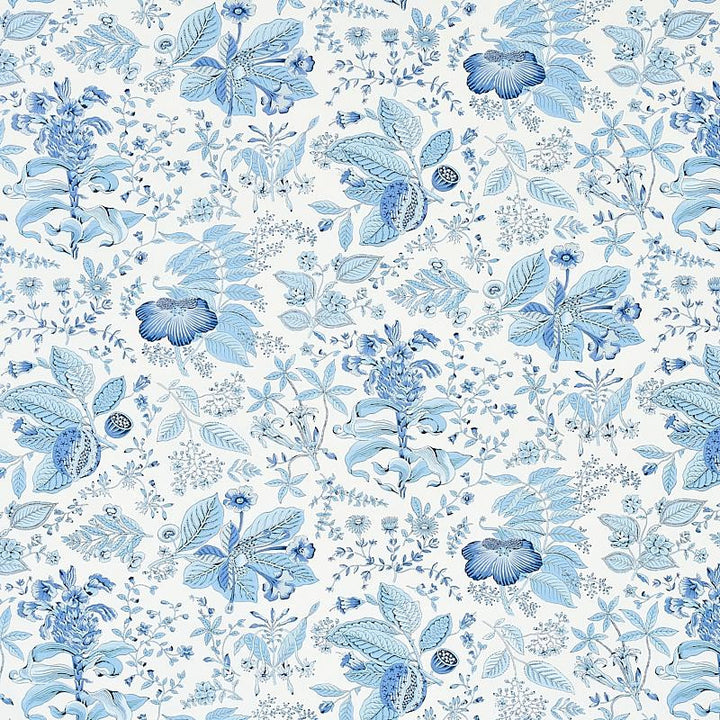 Pomegranate Botanical Blue 178124 by Schumacher Fabric Schumacher Classics 18.0" - Fabric Carolina -