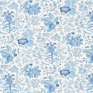 Pomegranate Botanical Blue 178124 by Schumacher Fabric