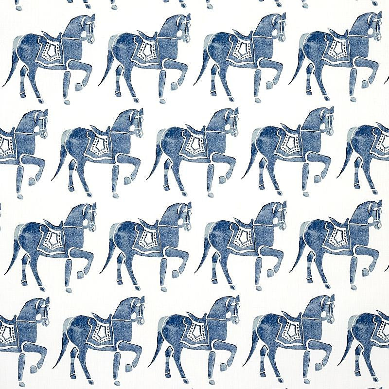 Marwari Horse Navy 179130 by Schumacher Fabric Molly Mahon 6.75" - Fabric Carolina -