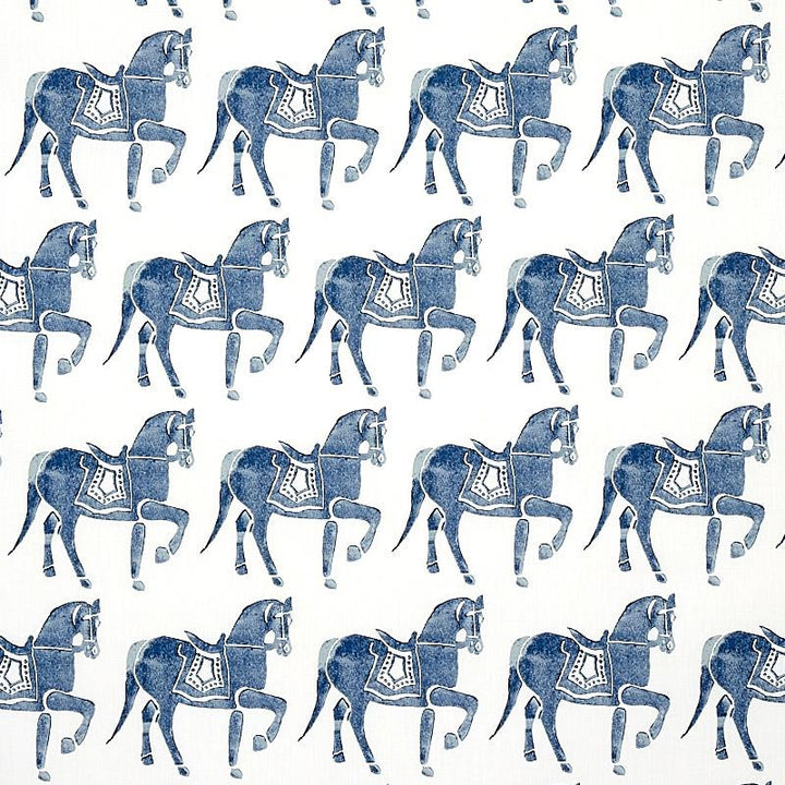 Marwari Horse Navy 179130 by Schumacher Fabric Molly Mahon 6.75" - Fabric Carolina -