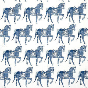 Marwari Horse Navy 179130 by Schumacher Fabric