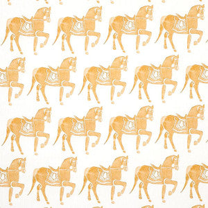 Marwari Horse Mustard 179131 by Schumacher Fabric
