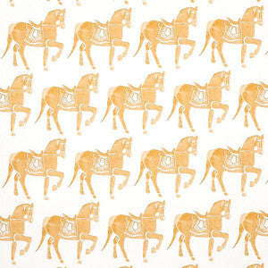 Marwari Horse Mustard 179131 by Schumacher Fabric