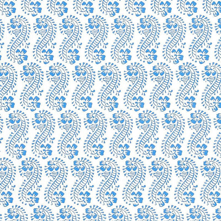 Lani Blue 179180 by Schumacher Designer Fabric Molly Mahon 3.38" - Swanky Fabrics -