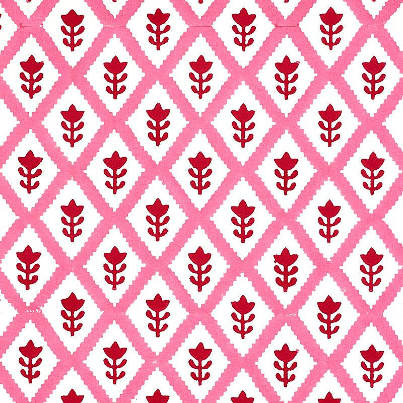 Buti Hand Block Print Pink 179231 by Schumacher Fabric Molly Mahon 2.0" - Fabric Carolina -