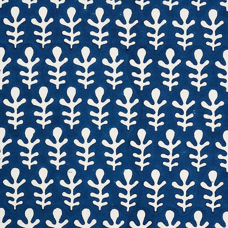 Bagru Hand Block Print Dark Blue 179241 by Schumacher Designer Fabric Molly Mahon 3.88" - Swanky Fabrics -