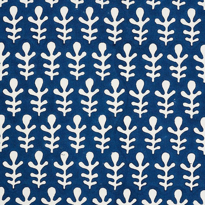Bagru Hand Block Print Dark Blue 179241 by Schumacher Designer Fabric Molly Mahon 3.88" - Swanky Fabrics -