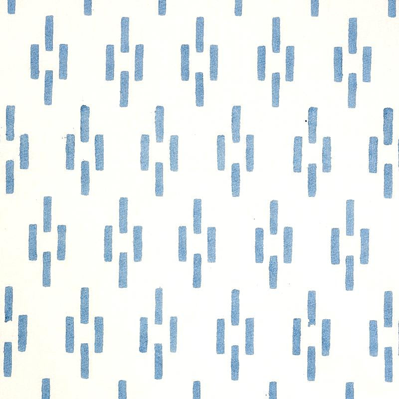 Dash Hand Block Print Blue 179251 by Schumacher Fabric Molly Mahon 1.5" - Fabric Carolina -