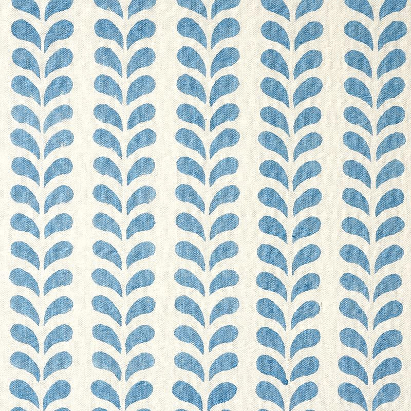 Bindi Hand Block Print Blue 179270 by Schumacher Fabric Molly Mahon 1.0" - Fabric Carolina -