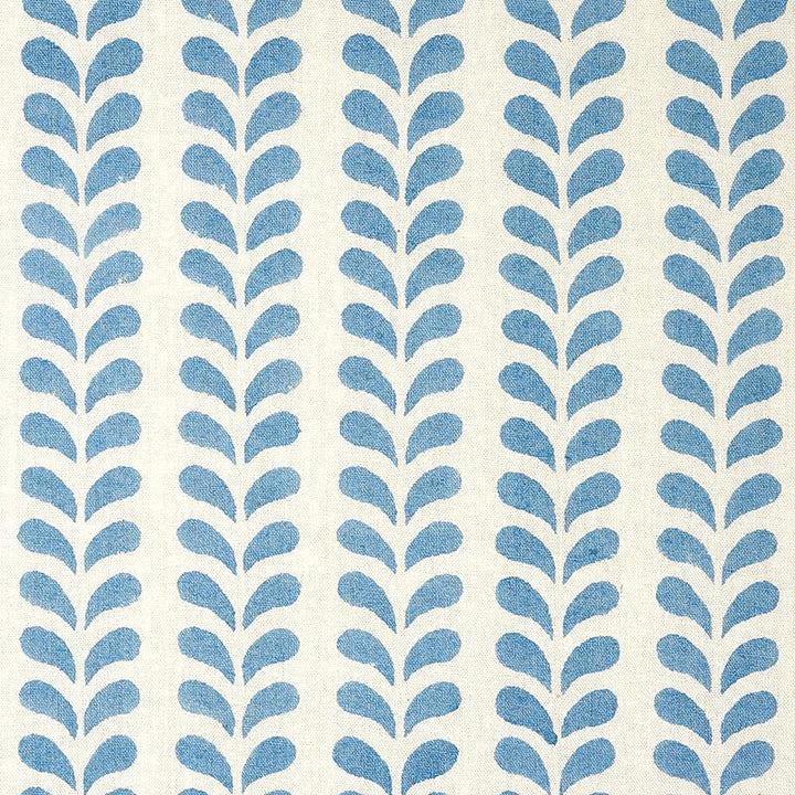 Bindi Hand Block Print Blue 179270 by Schumacher Fabric Molly Mahon 1.0" - Fabric Carolina -