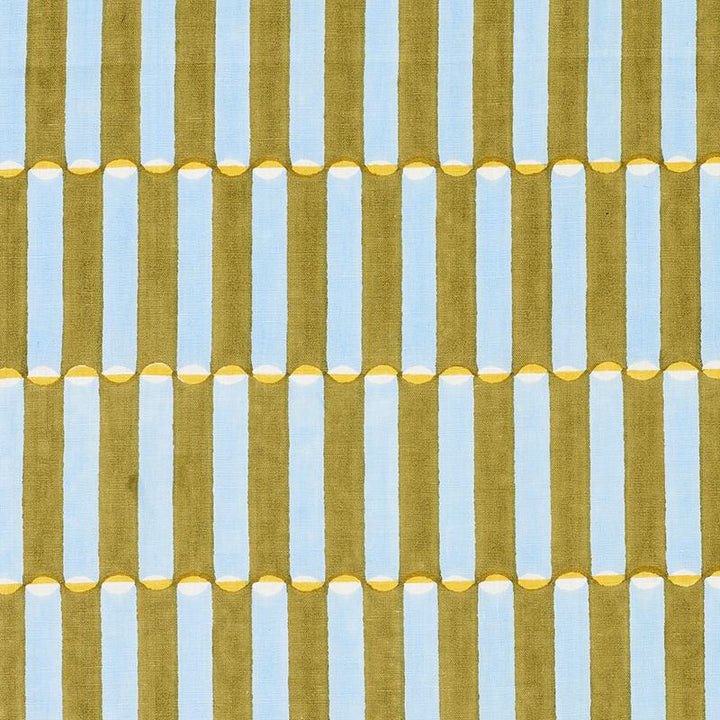 Luna Hand Block Print Khaki 179282 by Schumacher Fabric Molly Mahon 1.75" - Fabric Carolina -