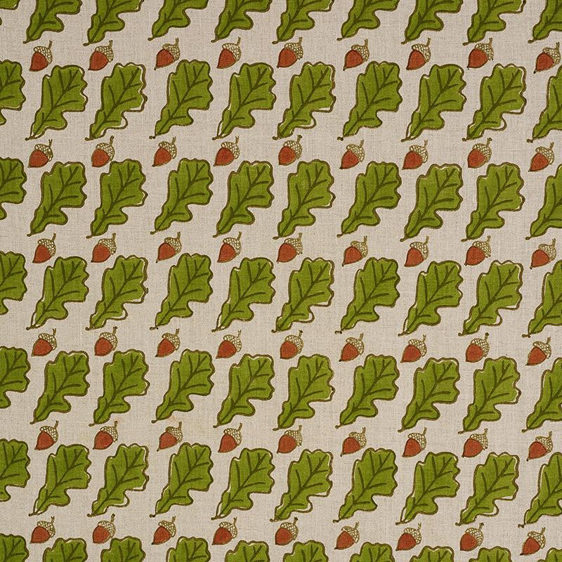 Oak Hand Block Print Green 179310 by Schumacher Fabric Molly Mahon 4.88" - Fabric Carolina -