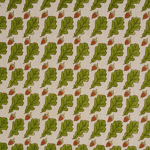 Oak Hand Block Print Green 179310 by Schumacher Fabric