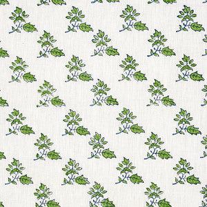 Torbay Hand Blocked Print Green 179330 by Schumacher Fabric