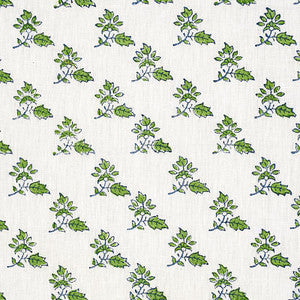 Torbay Hand Blocked Print Green 179330 by Schumacher Fabric