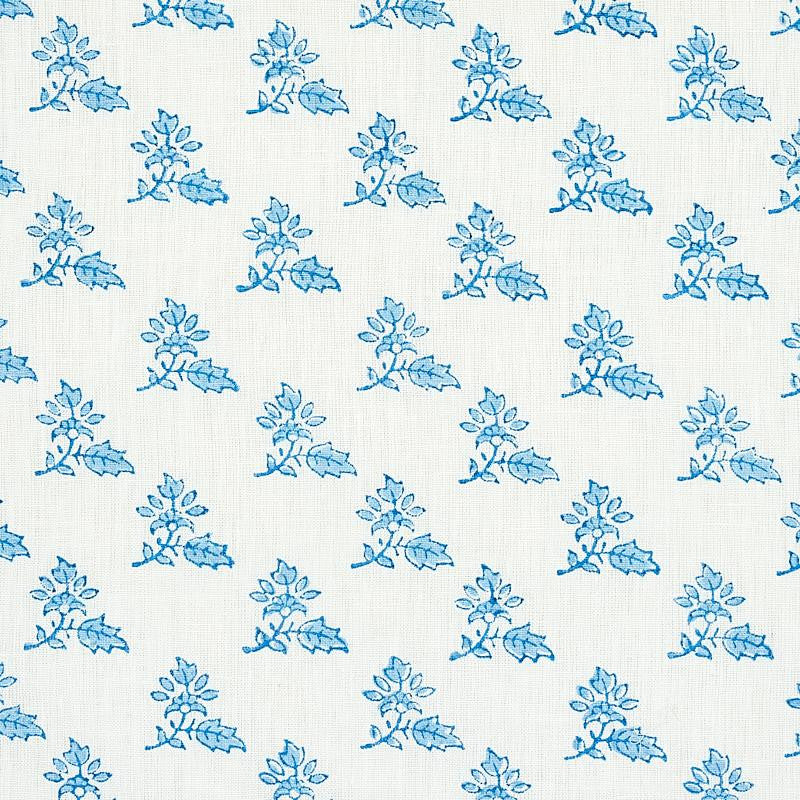 Torbay Hand Blocked Print Blue 179331 by Schumacher Designer Fabric Jacaranda 2.75" - Swanky Fabrics -