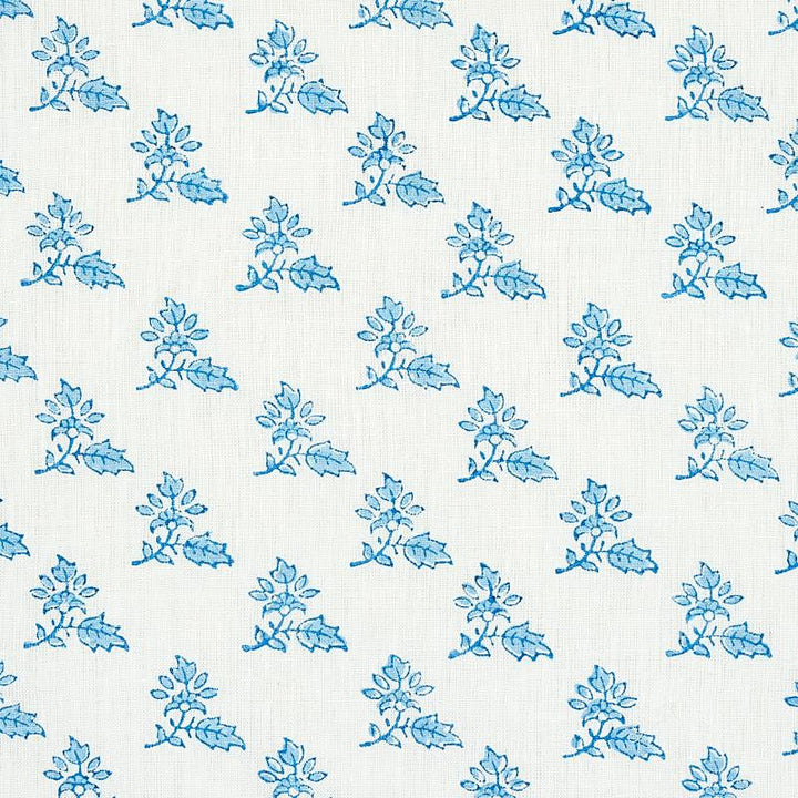 Torbay Hand Blocked Print Blue 179331 by Schumacher Designer Fabric Jacaranda 2.75" - Swanky Fabrics -