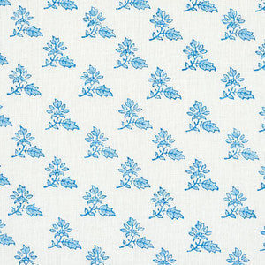 Torbay Hand Blocked Print Blue 179331 by Schumacher Fabric
