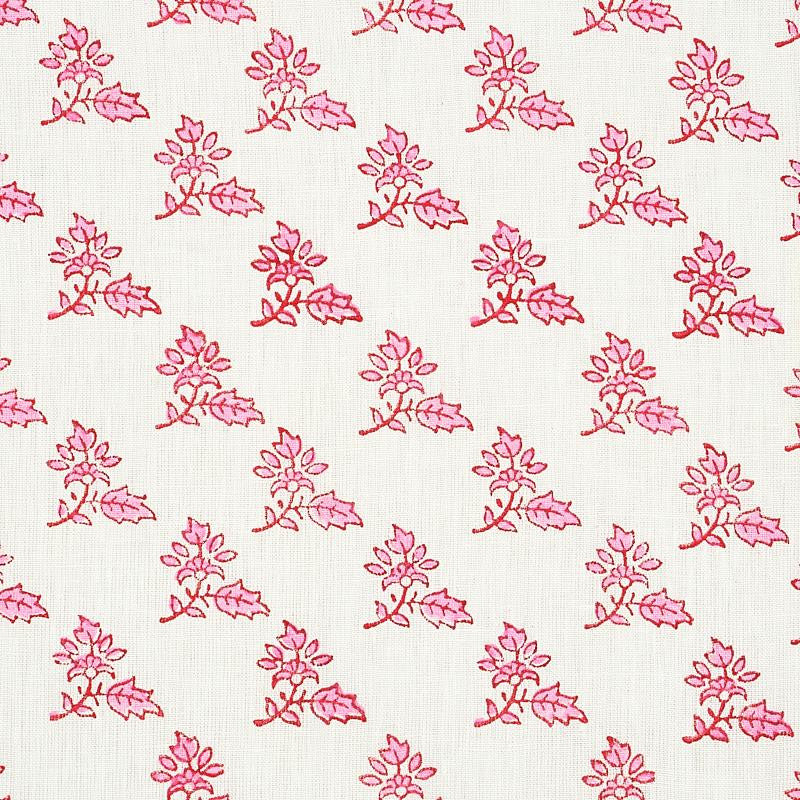 Torbay Hand Blocked Print Pink 179332 by Schumacher Designer Fabric Jacaranda 2.75" - Swanky Fabrics -