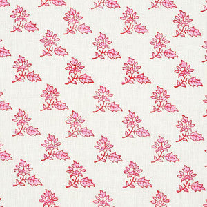 Torbay Hand Blocked Print Pink 179332 by Schumacher Fabric