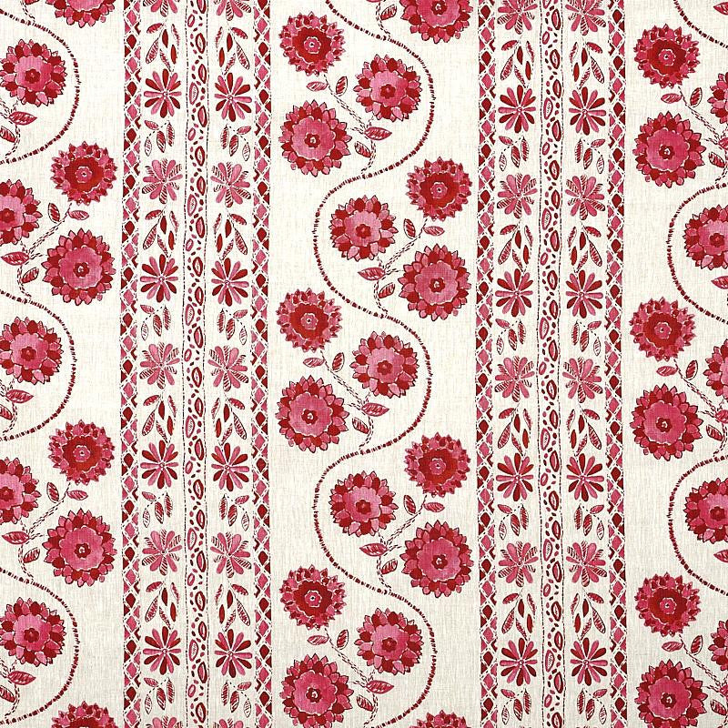 Zinnia Handmade Print Pink 179341 by Schumacher Fabric Jacaranda 18.0" - Fabric Carolina -