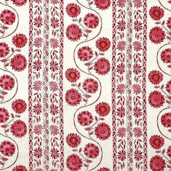 Zinnia Handmade Print Pink 179341 by Schumacher Fabric Jacaranda 18.0" - Fabric Carolina -