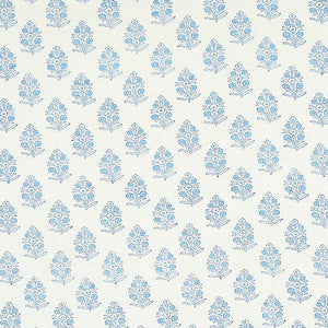 Aditi Hand Blocked Print Blue 179360 by Schumacher Fabric