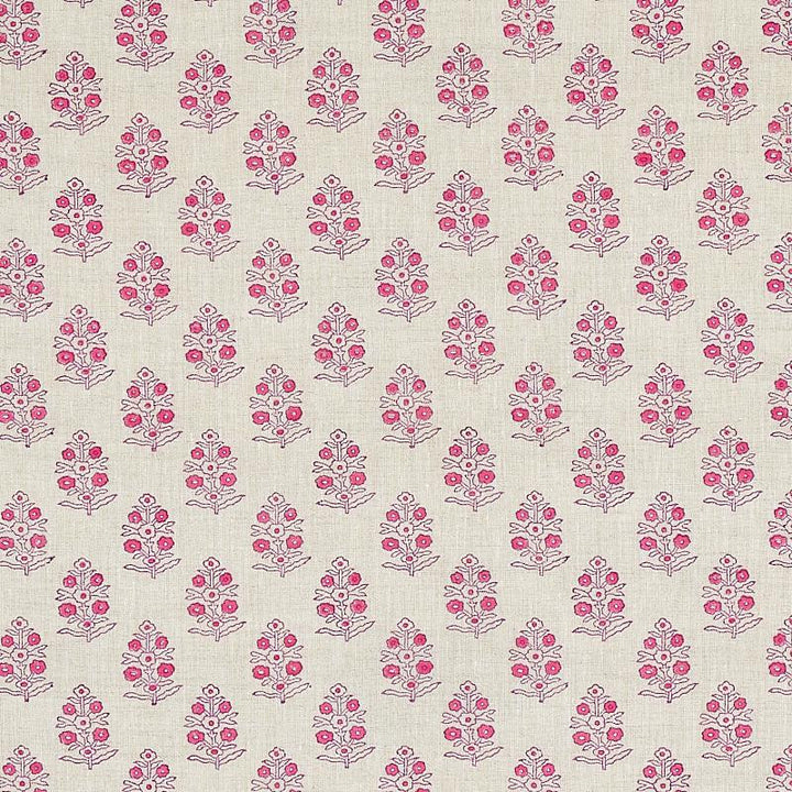 Aditi Hand Blocked Print Pink 179362 by Schumacher Fabric Jacaranda 3.0" - Fabric Carolina -