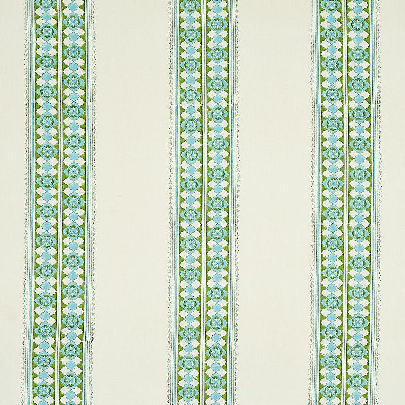 Amira Hand Blocked Print Leaf 179370 by Schumacher Designer Fabric Jacaranda 8.88" - Swanky Fabrics -