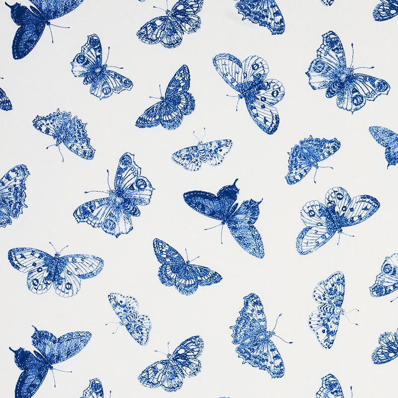 Burnell Butterfly Blue 179432 by Schumacher Designer Fabric Misterioso 27.0" - Swanky Fabrics -