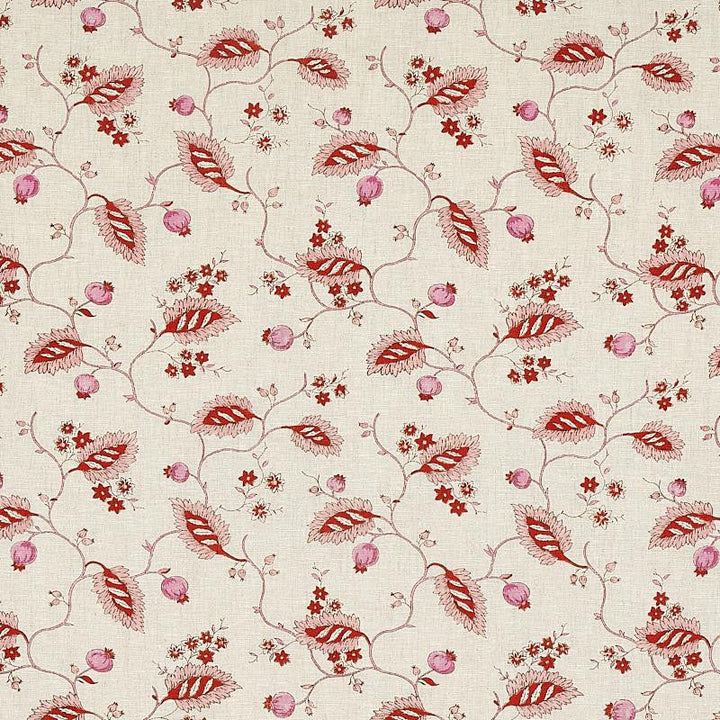 Maryam Vine Pink & Red 179450 by Schumacher Designer Fabric Jacaranda 10.75" - Swanky Fabrics -