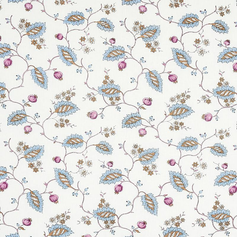 Maryam Vine Sky & Plum 179452 by Schumacher Designer Fabric Jacaranda 10.75" - Swanky Fabrics -