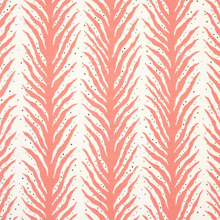Creeping Fern Print Coral 179482 by Schumacher Designer Fabric Happy Together 27.0" - Swanky Fabrics -