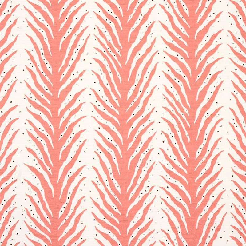 Creeping Fern Print Coral 179482 by Schumacher Fabric Happy Together 27.0" - Fabric Carolina -