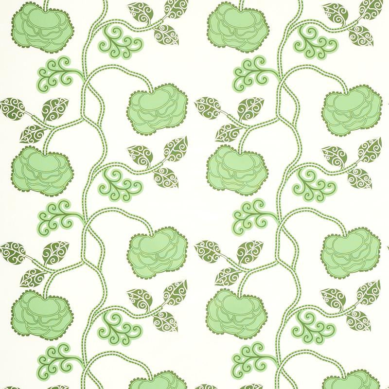 Queen Fruit Chintz Jade 179540 by Schumacher Fabric Neisha Crosland 27.0" - Fabric Carolina -