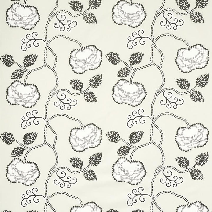 Queen Fruit Chintz Ebony Ivory 179541 by Schumacher Fabric Neisha Crosland 27.0" - Fabric Carolina -