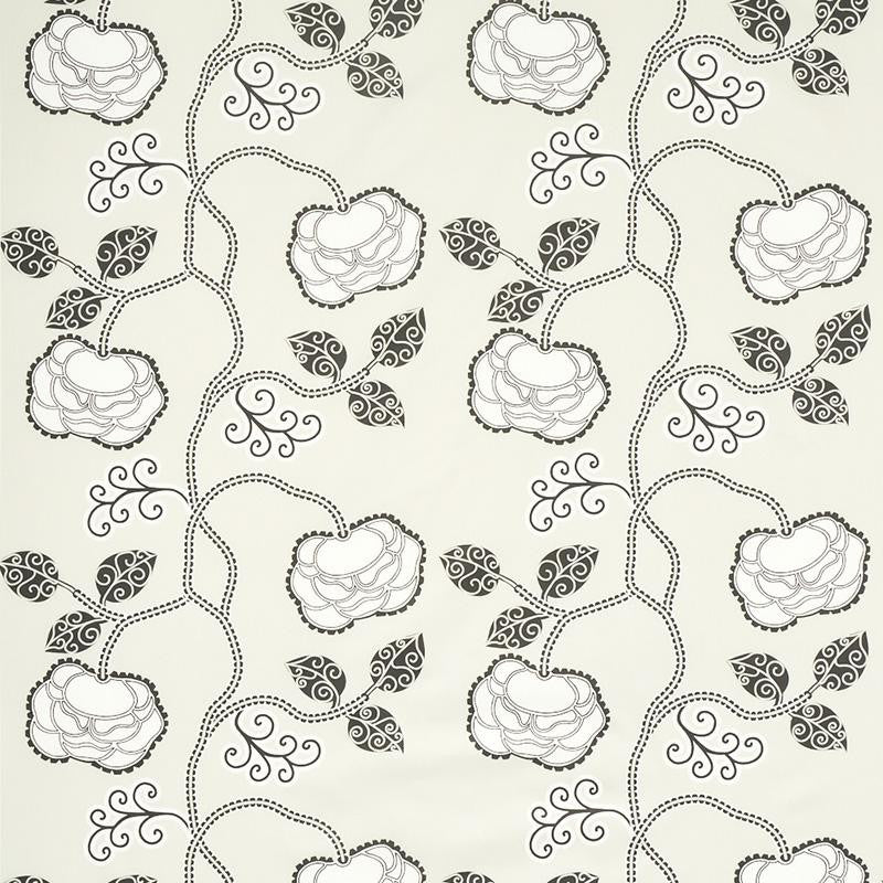 Queen Fruit Chintz Ebony Ivory 179541 by Schumacher Designer Fabric Neisha Crosland 27.0" - Swanky Fabrics -