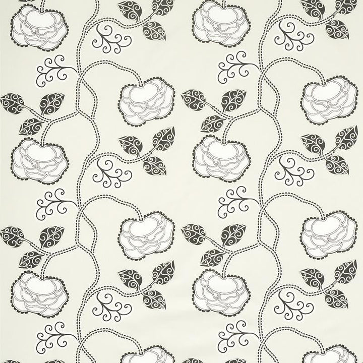 Queen Fruit Chintz Ebony Ivory 179541 by Schumacher Designer Fabric Neisha Crosland 27.0" - Swanky Fabrics -