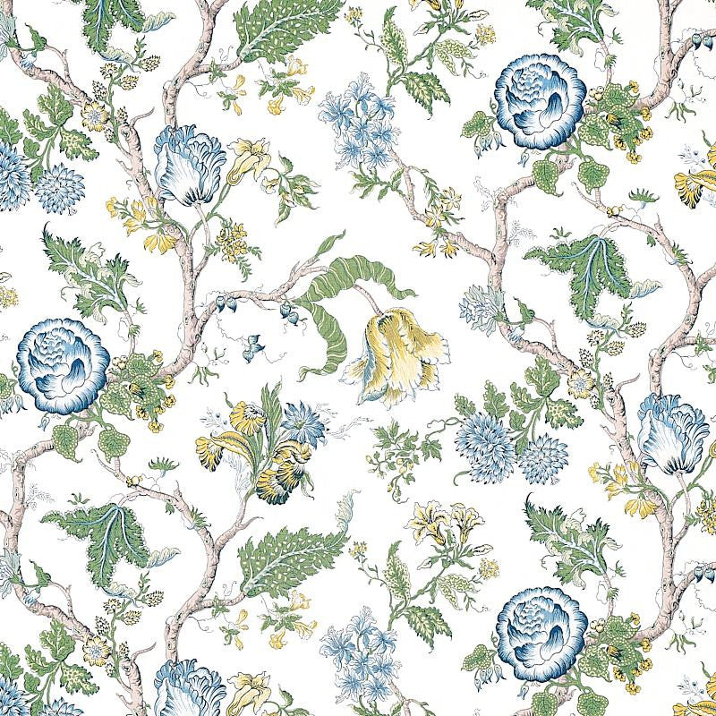 Josephine Blue 179652 by Schumacher Designer Fabric Schumacher Classics 27.0" - Swanky Fabrics -