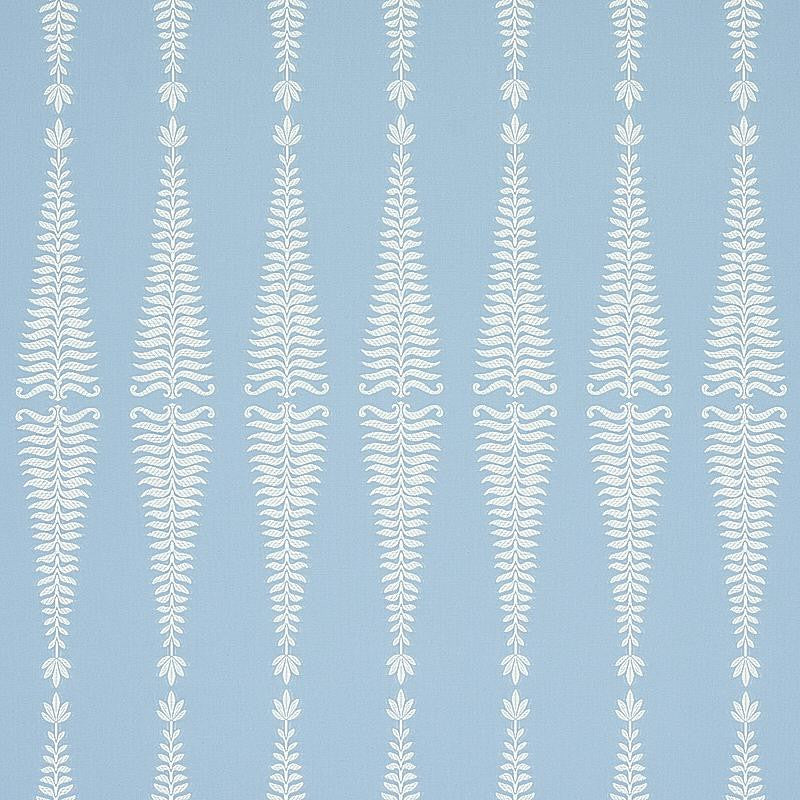 Fern Tree Ivory & Sky 2643884 by Schumacher Fabric Rhapsody In Blue 3.5" - Fabric Carolina -