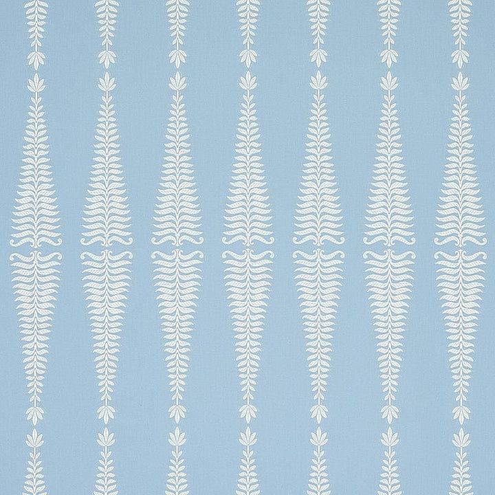 Fern Tree Ivory & Sky 2643884 by Schumacher Fabric Rhapsody In Blue 3.5" - Fabric Carolina -
