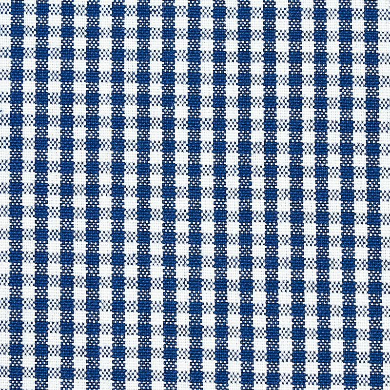 Barnet Cotton Check Navy 64628 by Schumacher Designer Fabric Rhapsody In Blue - Swanky Fabrics -
